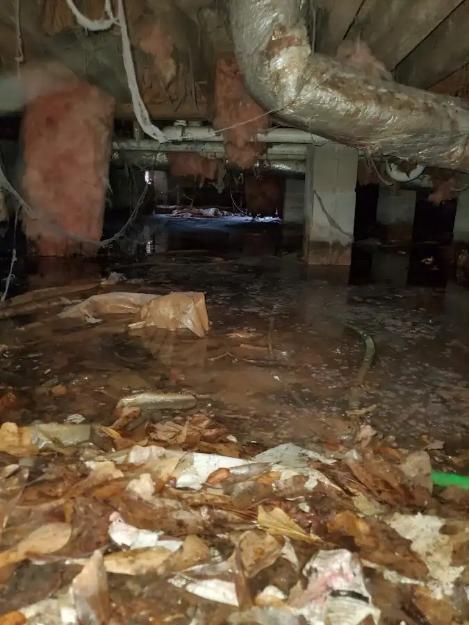 Crawl space flood assessment for Commercial Water Damage Restoration in Downingtown